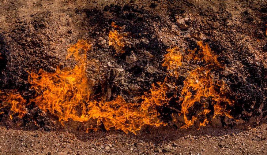 Yanar Dag (Burning Mountain), Absheron Peninsula, near Baku, Azerbaijan